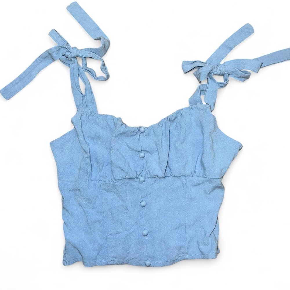 Sienna Sky Light Blue Tank Top with Tie Straps